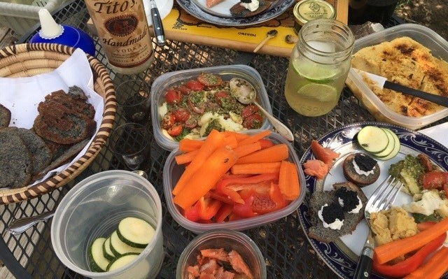 Snacks by the pool stock tank